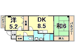 エスポワール171 2DKの間取図画像