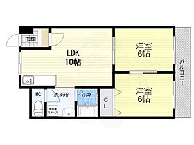 シャトー福  ｜ 兵庫県尼崎市額田町（賃貸マンション2LDK・6階・42.50㎡） その2