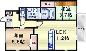 アルモニーアF  ｜ 兵庫県尼崎市田能３丁目（賃貸アパート2LDK・1階・49.17㎡） その2