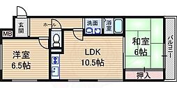 ラヴィール若宮 2LDKの間取図画像