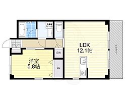 JR東海道・山陽本線 甲子園口駅 徒歩20分の賃貸アパート 1階1LDKの間取り
