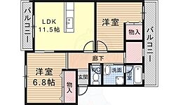 サンヴィエントヒビキ 2階2SLDKの間取り