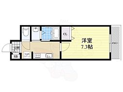 アーイ塚口 1Kの間取図画像
