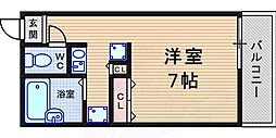 レオパレスエスパシオ21B ワンルームの間取図画像