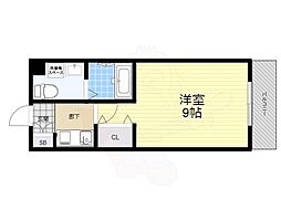 セルジュYS東園田 1Kの間取図画像
