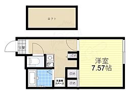 レオパレスカリヨ尼崎 1Kの間取図画像