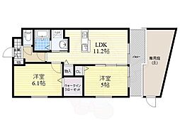 ワコーレヴィータ塚口 2LDKの間取図画像