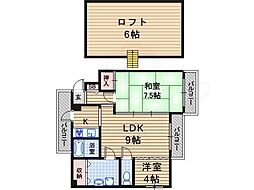 プレシード 1LDKの間取図画像