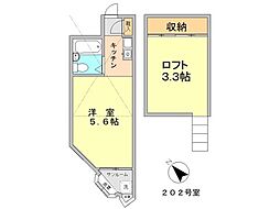 シャトー東高円寺 ワンルームの間取図画像