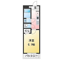 ハーベスト鳩ヶ谷駅前 306 4階1Kの間取り