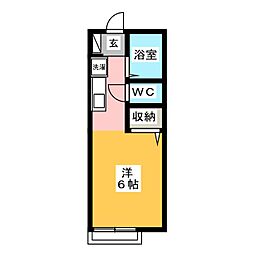エミネント ワンルームの間取図画像