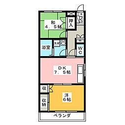 メゾンプランタン 2DKの間取図画像