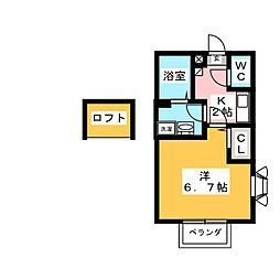 エスポワール21 1Kの間取図画像
