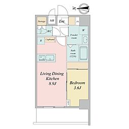 LIME RESIDENCE KAWAGUCHI EAST 1LDKの間取図画像