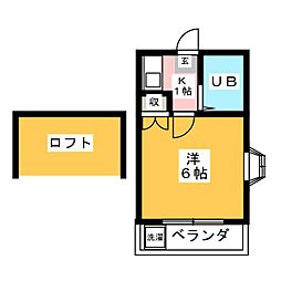 ファミリーメゾン元郷 1Kの間取図画像