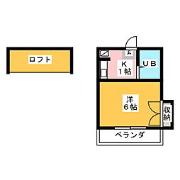 ファミリーメゾン元郷 1Kの間取図画像