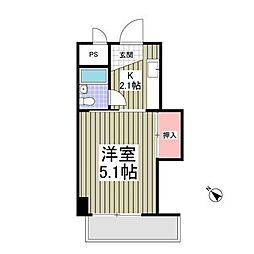 ベルメゾン並木 1Kの間取図画像