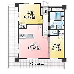 リボンシティコミュニティー 2LDKの間取図画像