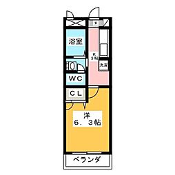 シャーメゾン川口A 1Kの間取図画像