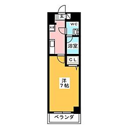REXZY西川口AZ3 1Kの間取図画像