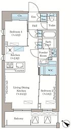 さいたま市南区南本町1丁目マンション 2LDKの間取図画像