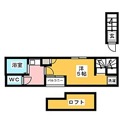 GardenCity桜 ワンルームの間取図画像