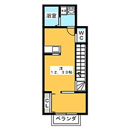 アンディオール 1Kの間取図画像