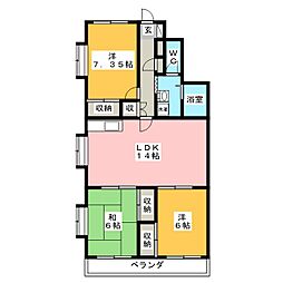 ファミーユ・パーチェ 3LDKの間取図画像