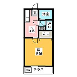 浦和ガーデンハウス 1Kの間取図画像