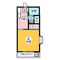 MKハイツ 1Kの間取図画像