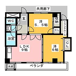 メゾン・ドール杉浦 2LDKの間取図画像
