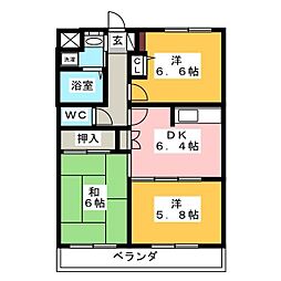 エスポワール蕨 3DKの間取図画像