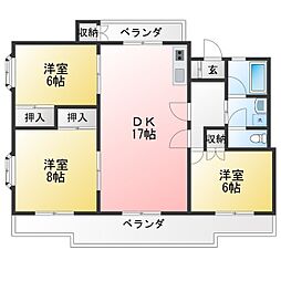 池田マンション 3LDKの間取図画像
