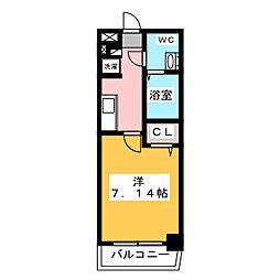 アルファコート蕨-2 1Kの間取図画像