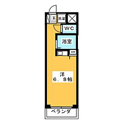 蕨パークプラザC棟 ワンルームの間取図画像