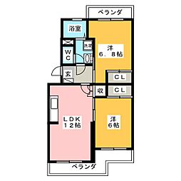 マロンコート 2LDKの間取図画像