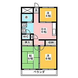 ファミーイュ伸和 3DKの間取図画像