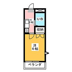 コスモ天洋 1Kの間取図画像
