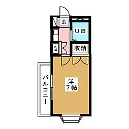 ヴェルドミール 1Kの間取図画像