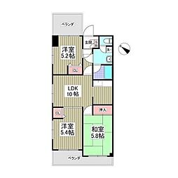 クリソベール本丸 3LDKの間取図画像