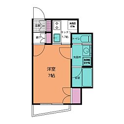 ルフォンプログレ赤塚 1Kの間取図画像