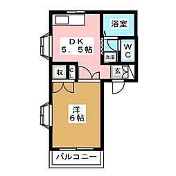 セレーノ 1DKの間取図画像