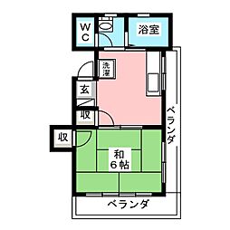 斉藤ハイツ 1DKの間取図画像