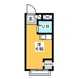 マツヤマンション 4階ワンルームの間取り