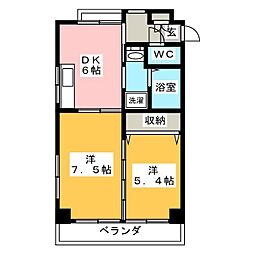 エクスパンション 2DKの間取図画像