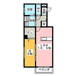 BLUESKYHEIGHTS 1LDKの間取図画像