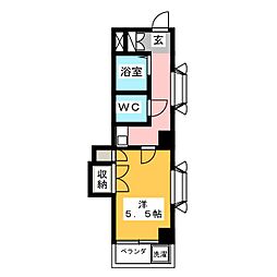 CYビル 1Kの間取図画像