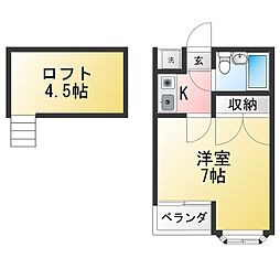 ラークヒルズK1 1Kの間取図画像