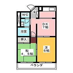 長谷川ビル 2DKの間取図画像