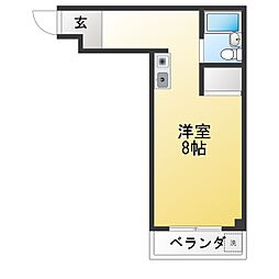 ウィナーズパレス ワンルームの間取図画像